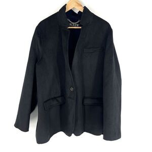J Crew Jacket Size 24 Womens Black Leighton Blazer Double Faced Wool Coat Luxe